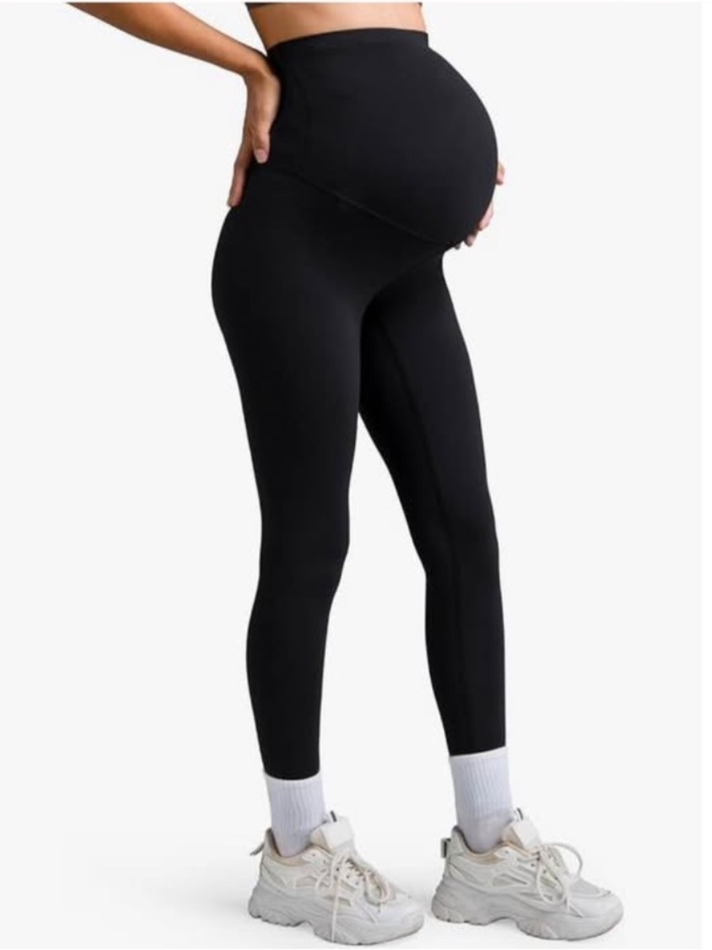 black Dreamlux Maternity Leggings Over The Belly 25" /28" (XL)